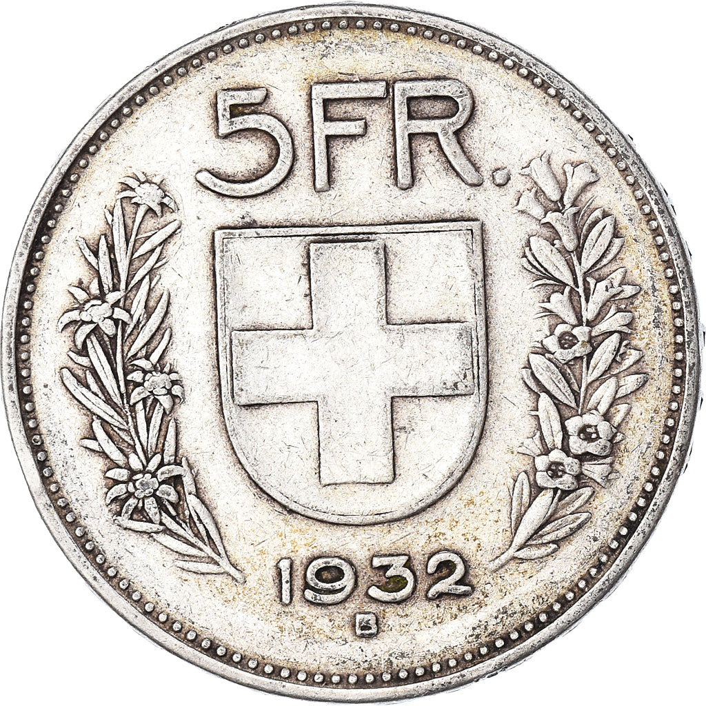 Moneta, Svizzera, 5 Francs, 1932, Bern, BB, Argento, KM:40