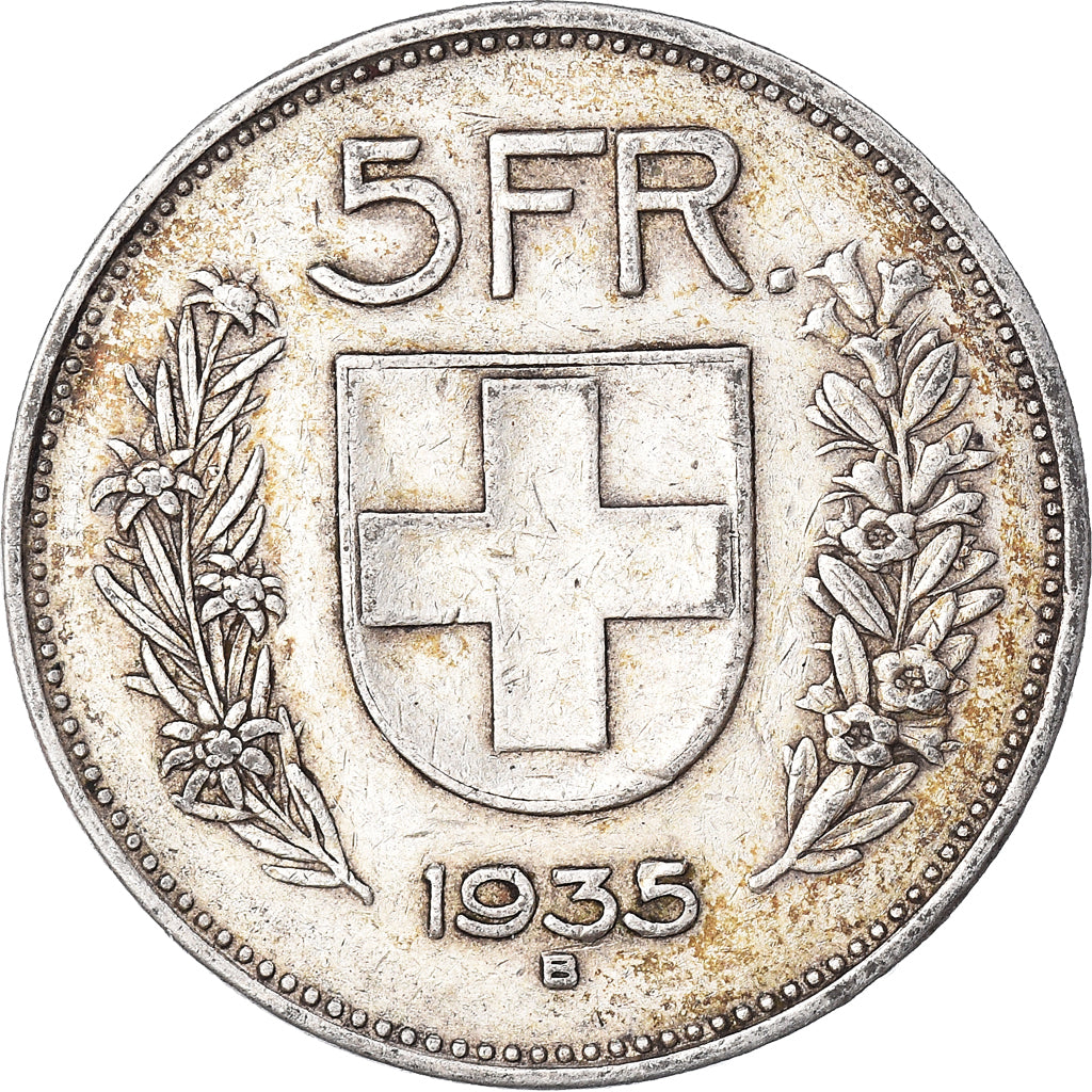 Moneta, Szwajcaria, 5 Francs, 1935, Bern, EF(40-45), Srebro, KM:40