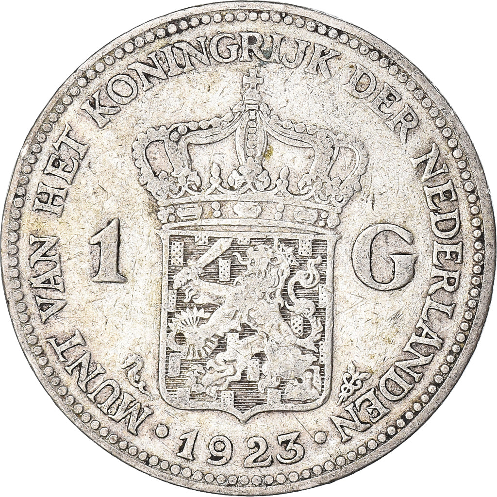 Moneta, Paesi Bassi, Wilhelmina I, Gulden, 1923, MB+, Argento, KM:161.1