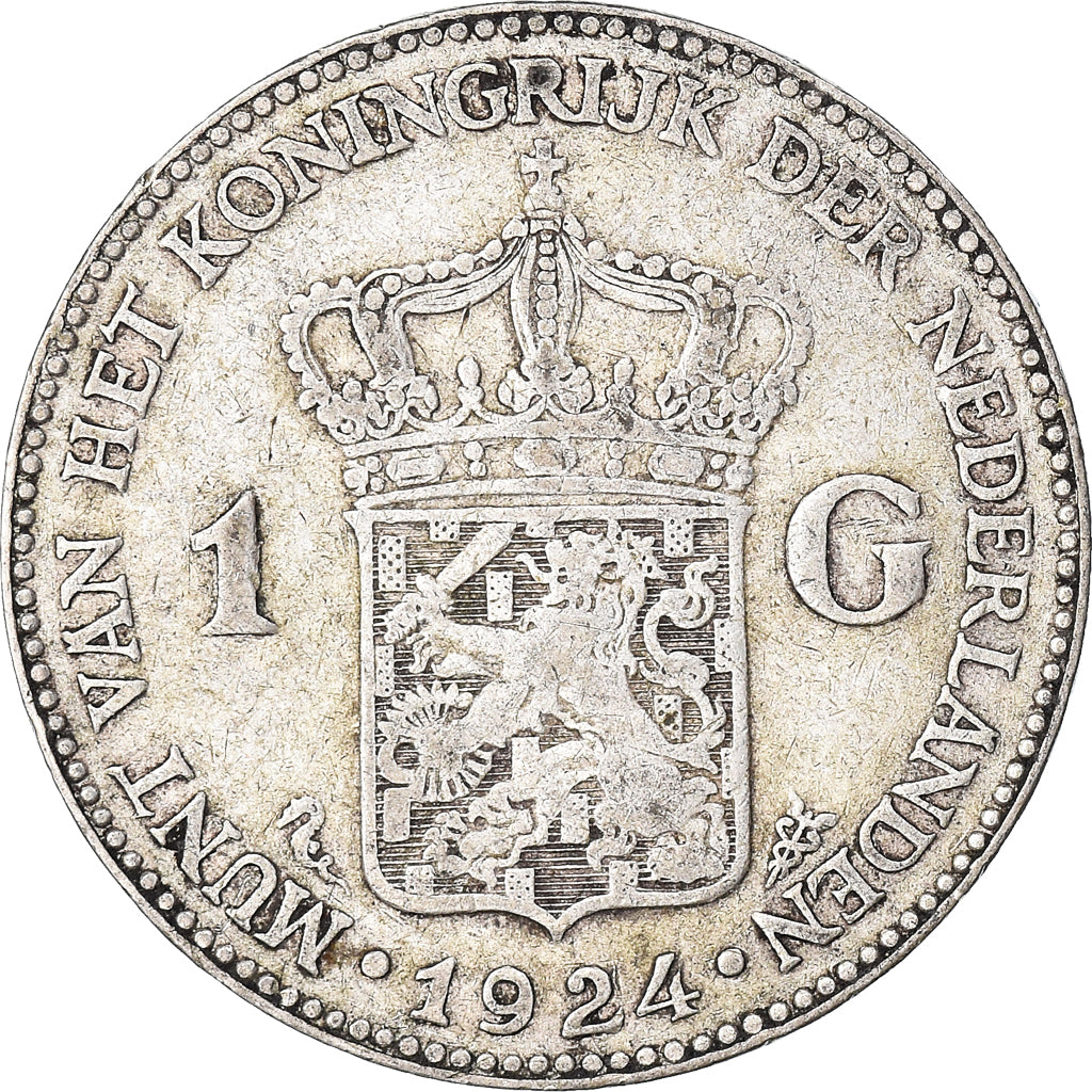 Münze, Niederlande, Wilhelmina I, Gulden, 1924, S+, Silber, KM:161.1