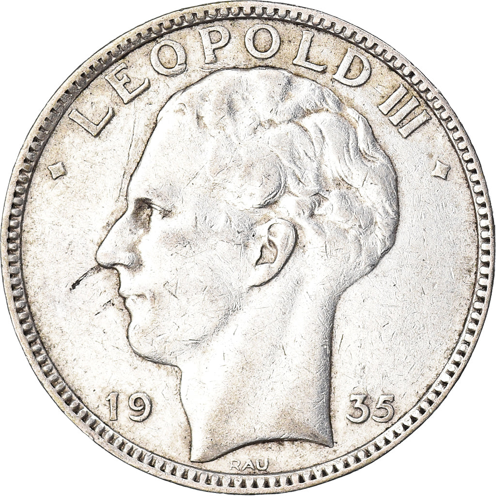 Münze, Belgien, 20 Francs, 20 Frank, 1935, SS, Silber, KM:105