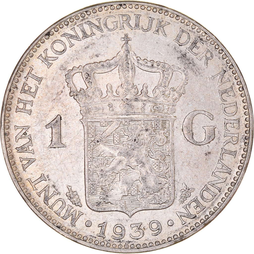 Moeda, Países Baixos, Wilhelmina I, Gulden, 1939, Utrecht, EF(40-45), Prata