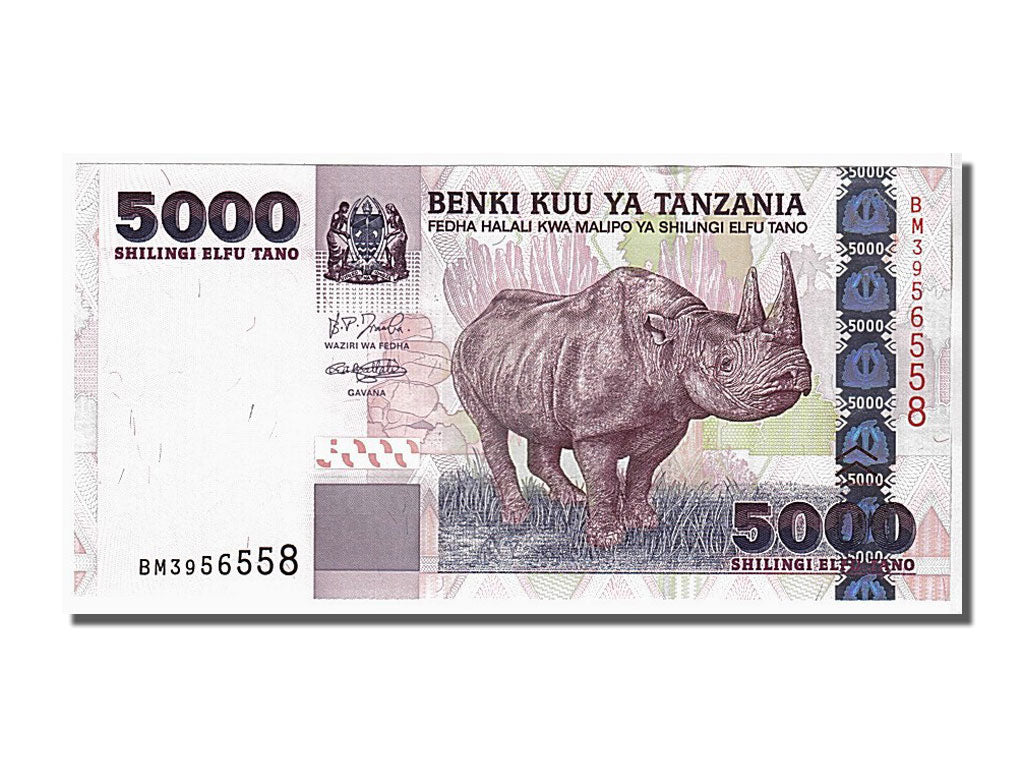 Banknote, Tanzania, 5000 Shilingi, 2003, KM:38, UNC(65-70)