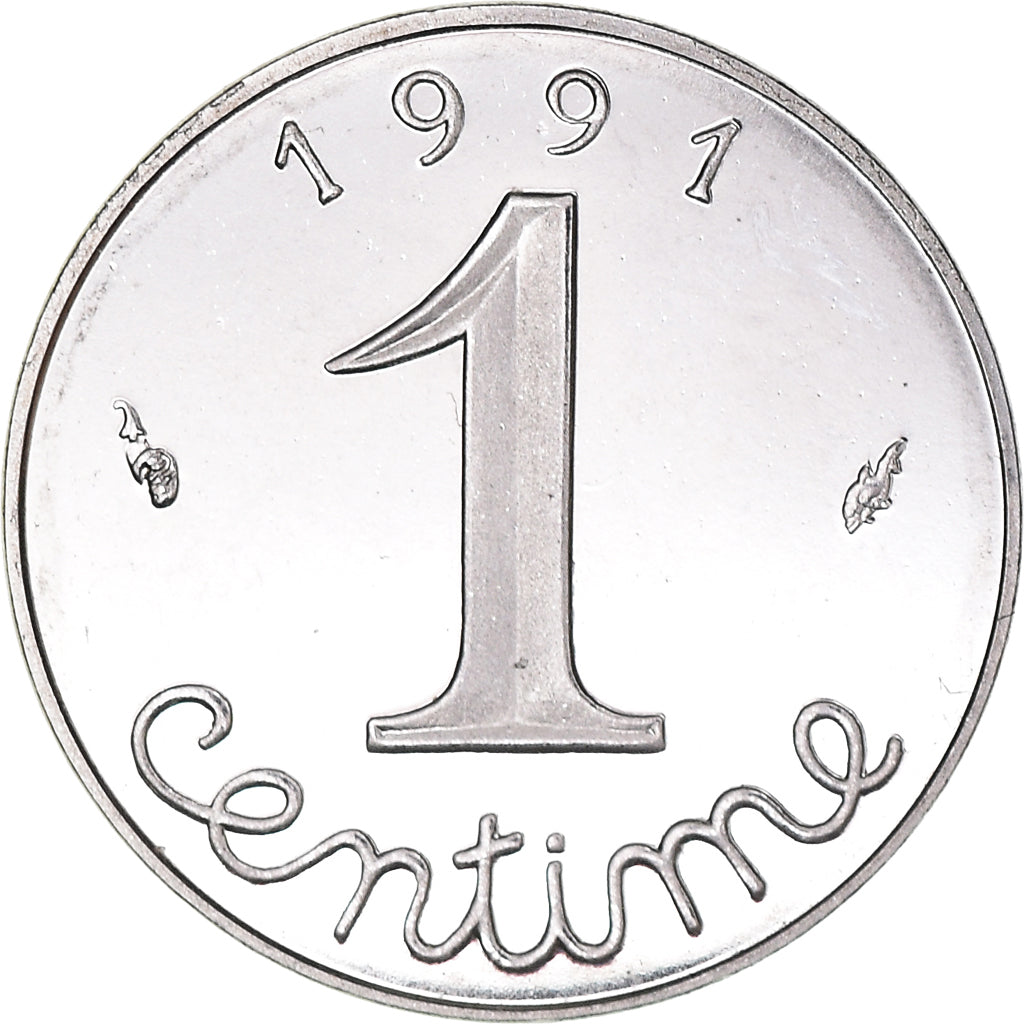 Coin, France, Épi, Centime, 1991, Paris, AU(55-58), Stainless Steel, KM:928