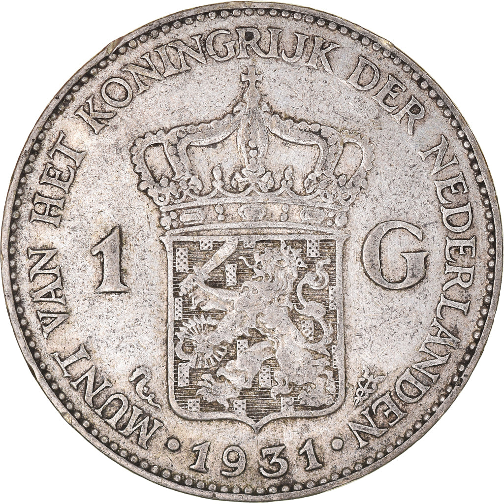 Coin, Netherlands, Wilhelmina I, Gulden, 1931, Utrecht, VF(30-35), Silver