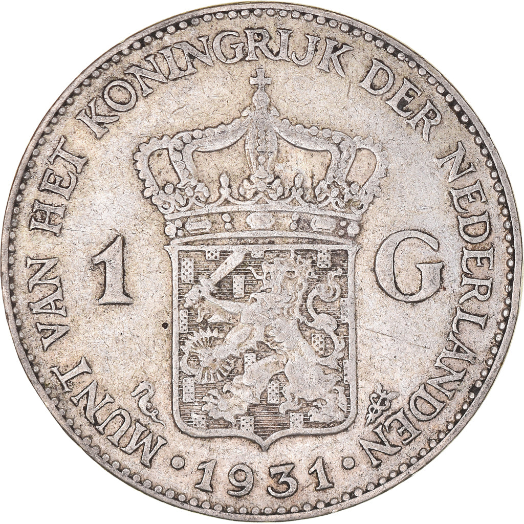 Coin, Netherlands, Wilhelmina I, Gulden, 1931, Utrecht, EF(40-45), Silver