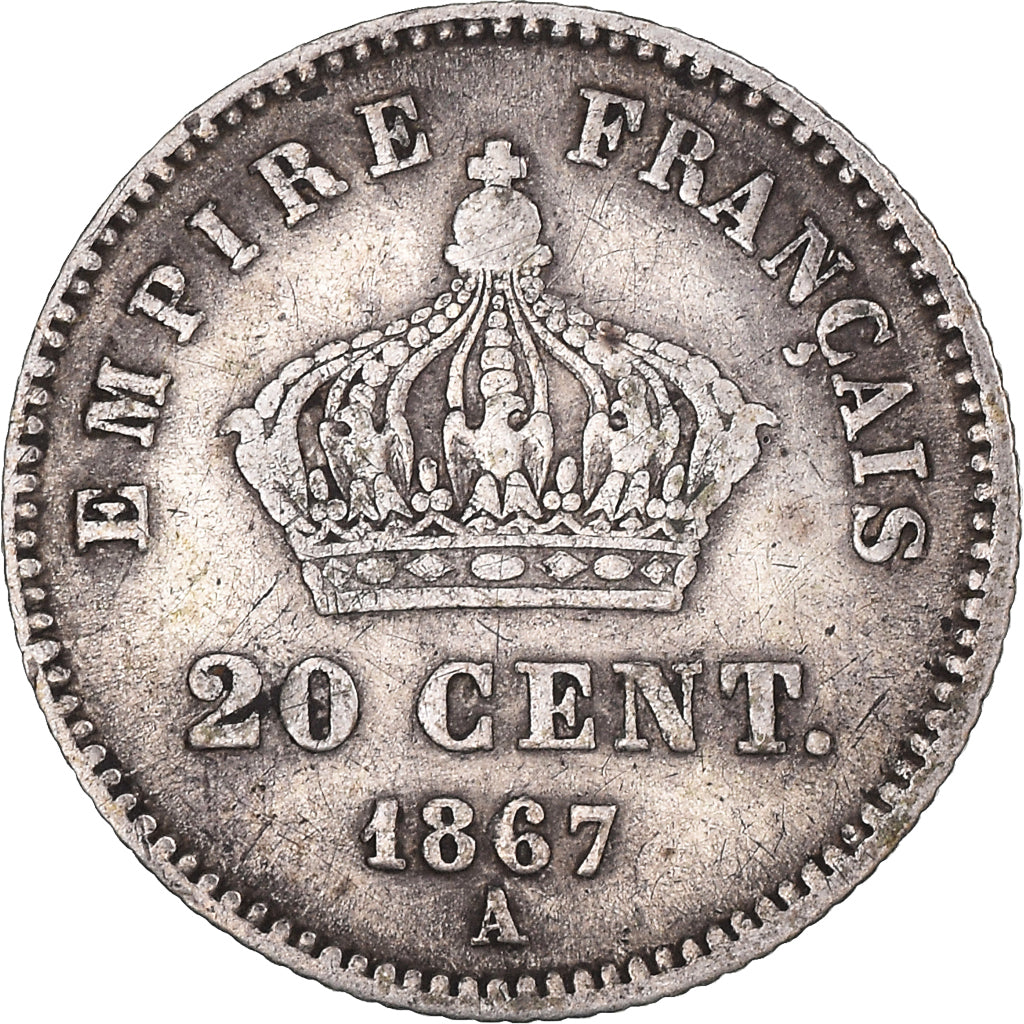 Münze, Frankreich, Napoleon III, Napoléon III, 20 Centimes, 1867, Paris, S+