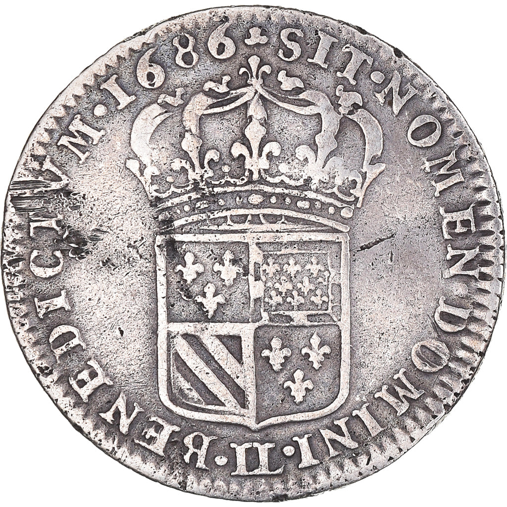 Coin, France, Louis XIV, 1/8 Écu de Flandre, 1686, Lille, LL, VF(20-25)