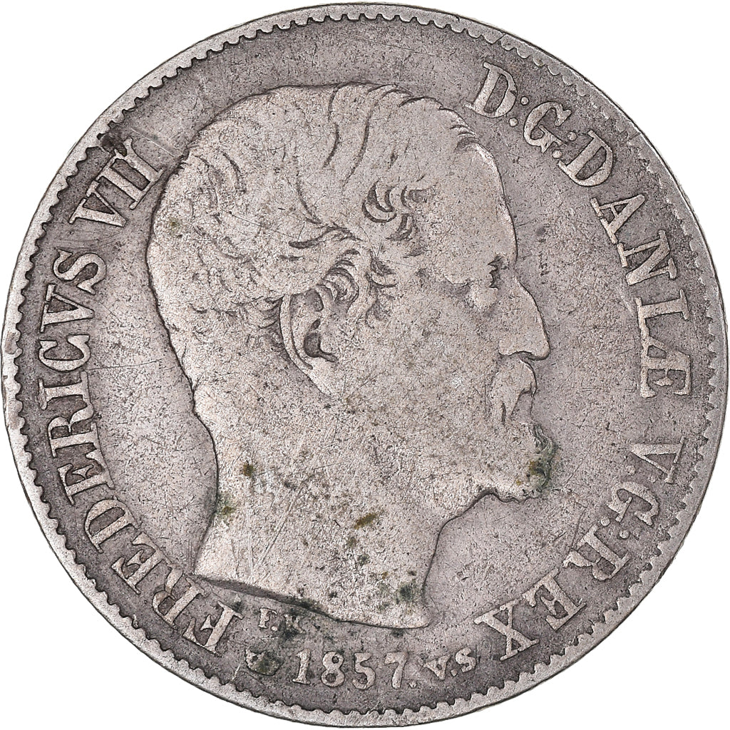 Coin, Denmark, Frederik VII, 16 Skilling Rigsmont, 1857, Copenhagen, VF(20-25)