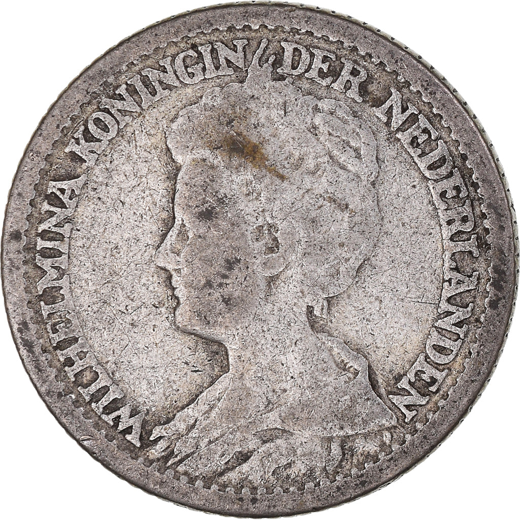 Coin, Netherlands, Wilhelmina I, 25 Cents, 1915, Utrecht, VF(20-25), Silver