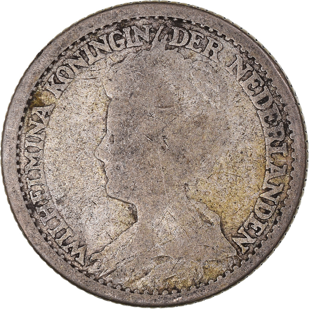 Moeda, Países Baixos, Wilhelmina I, 25 Cents, 1918, Utrecht, VF(20-25), Prata