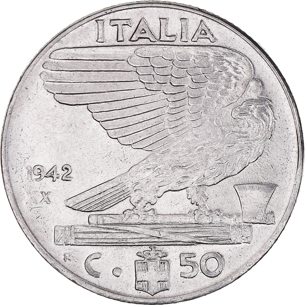 Munten, Italië, Vittorio Emanuele III, 50 Centesimi, 1942, Rome, PR, Stainless