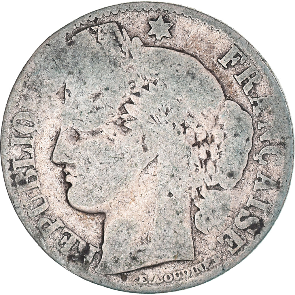 Moneta, Francia, 50 Centimes, B+, Argento, Gadoury:419a