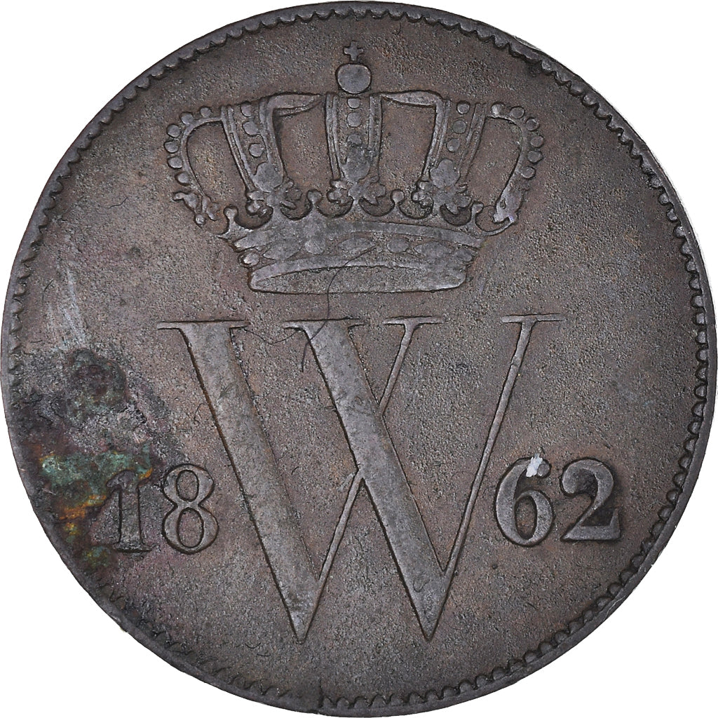 Moeda, Países Baixos, William III, Cent, 1862, Utrecht, VF(30-35), Cobre