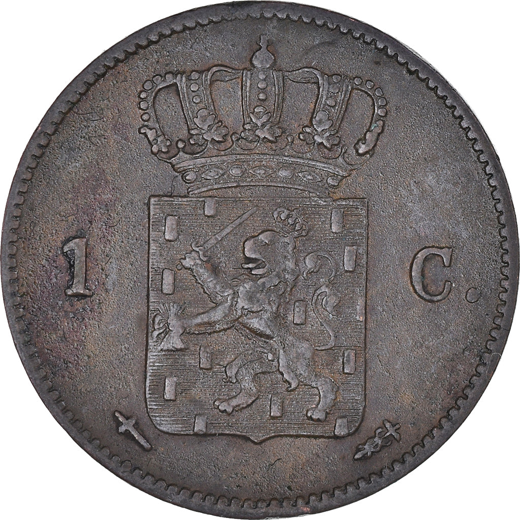 Moeda, Países Baixos, William III, Cent, 1862, Utrecht, VF(30-35), Cobre