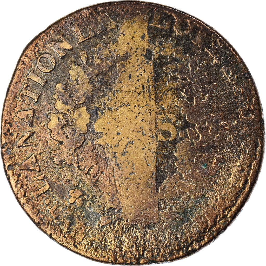 Moneta, Francia, 2 Sols, AN 4, M+, Bronzo, Gadoury:25
