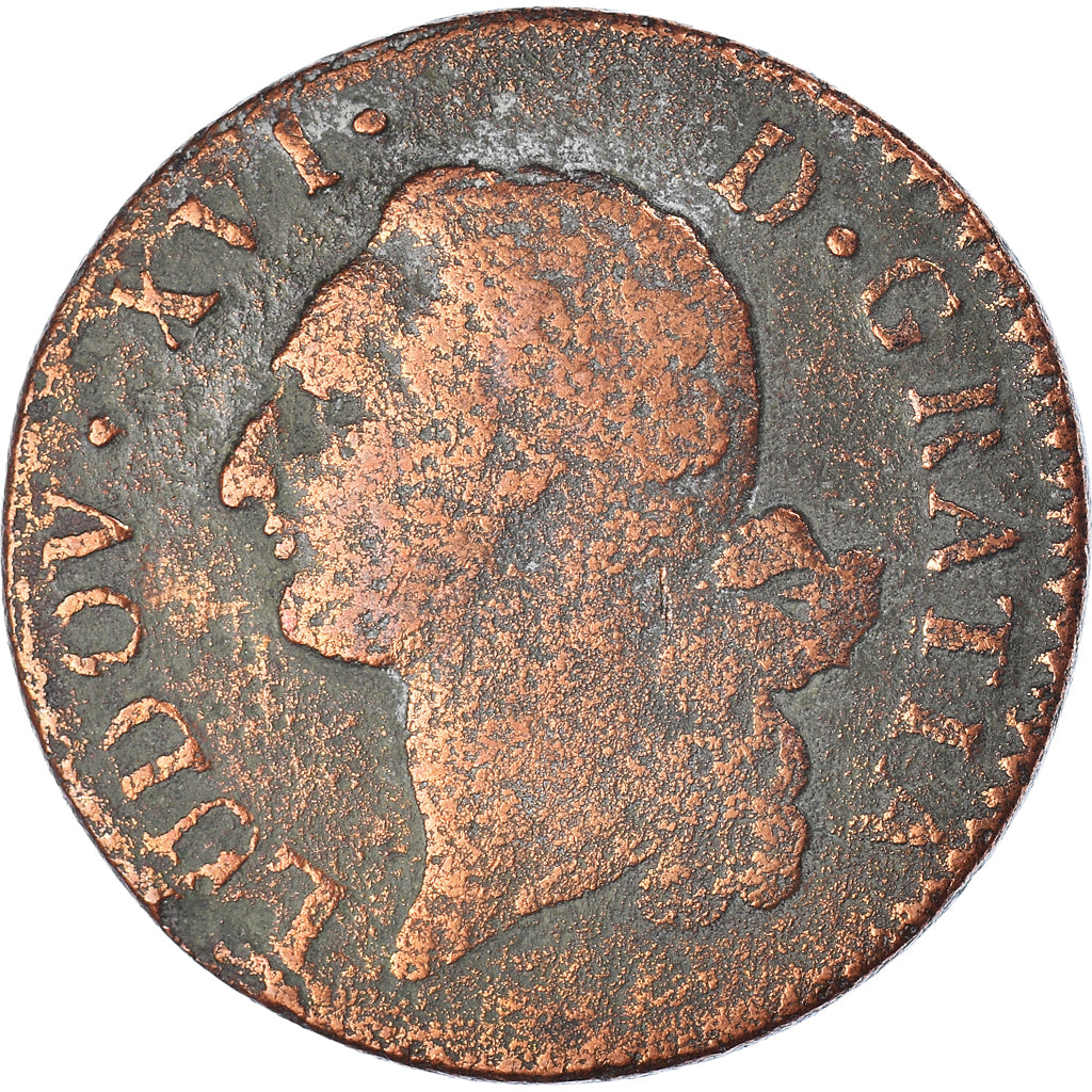 Munten, Frankrijk, Sol, 1778-1786, Aix, ZG+, Koper, Gadoury:350