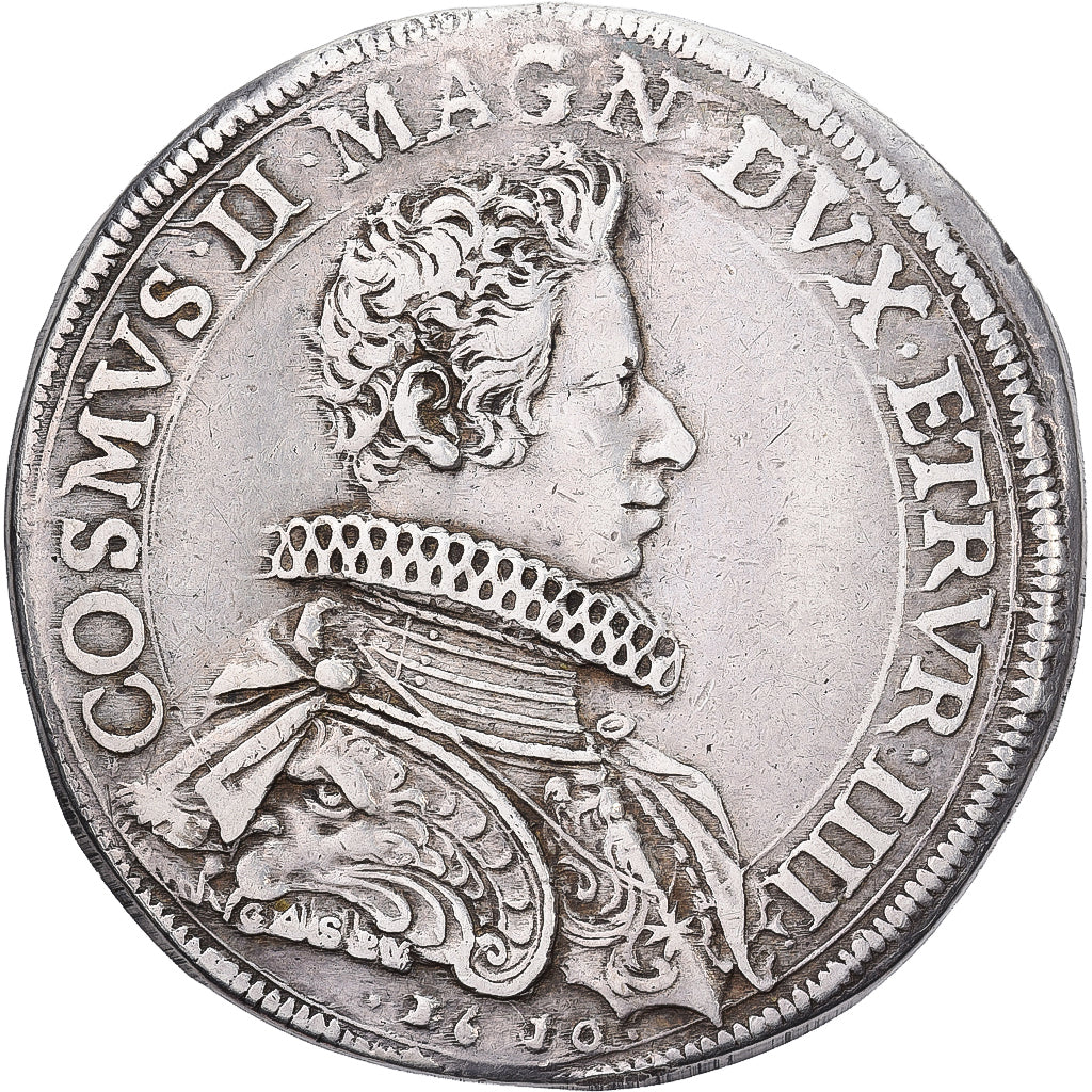 Grand Duchy of Tuscany, Cosimo II, Piastre, 1610, Florence, Prata, EF(40-45)