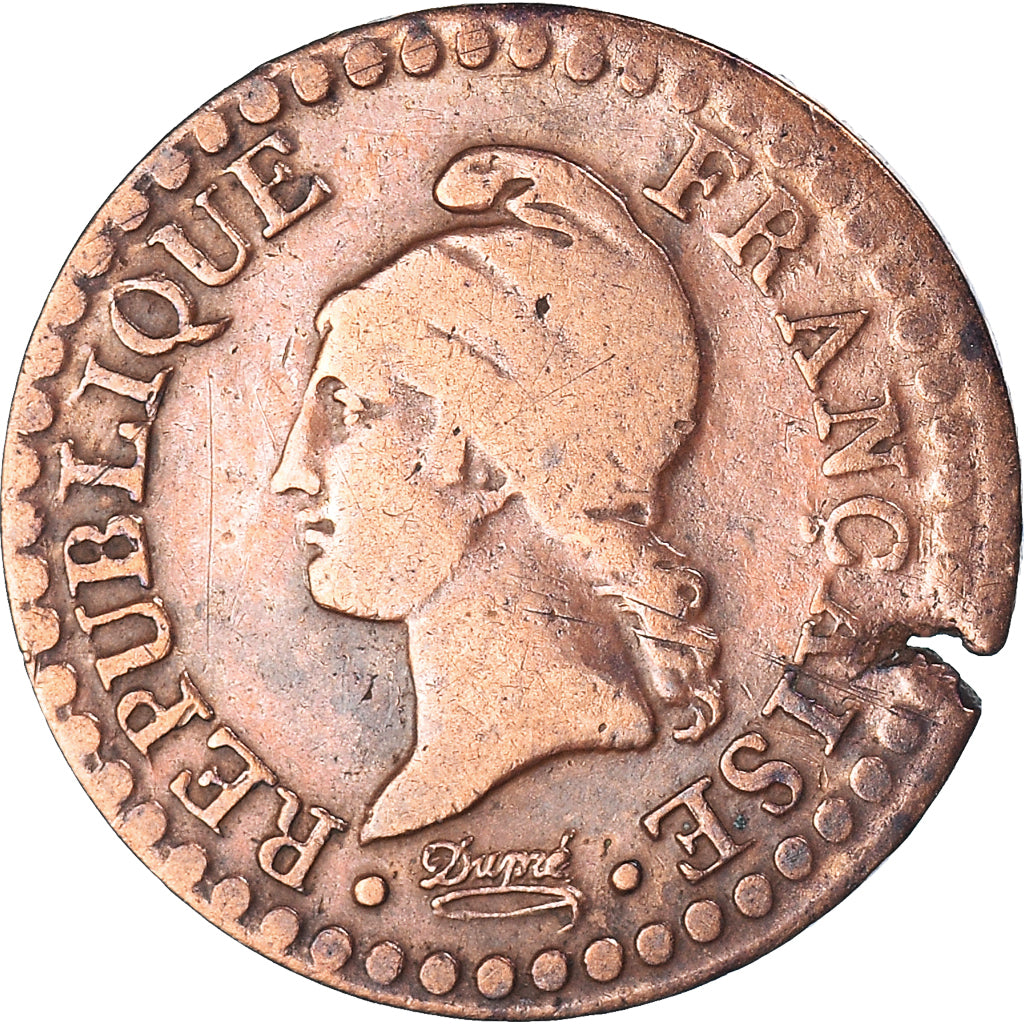 Coin, France, Dupré, Centime, AN 6, Paris, VF(30-35), Bronze, KM:646