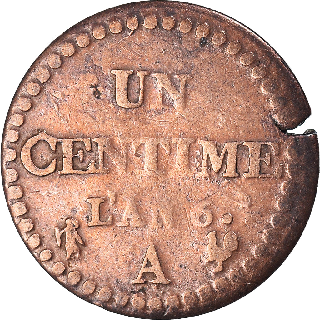 Coin, France, Dupré, Centime, AN 6, Paris, VF(30-35), Bronze, KM:646