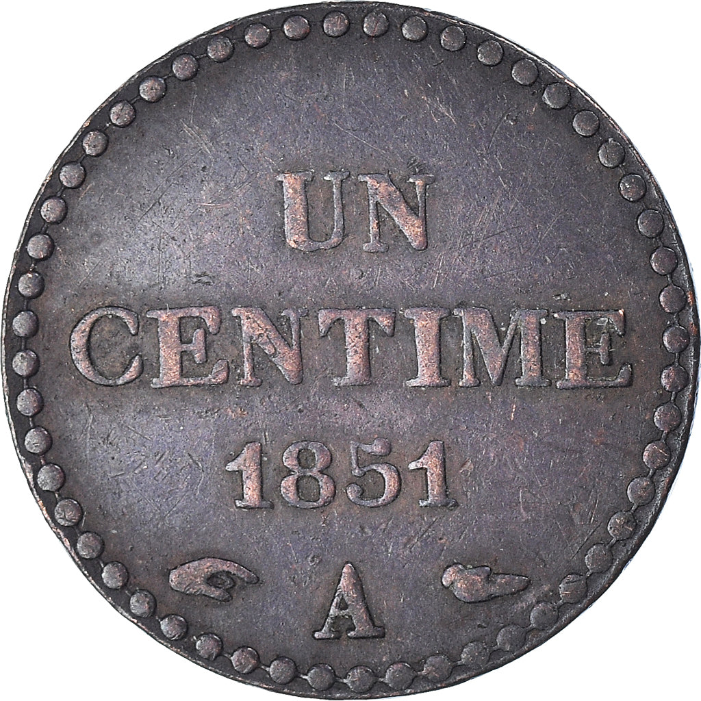 Coin, France, Dupré, Centime, 1851, Paris, EF(40-45), Bronze, KM:754