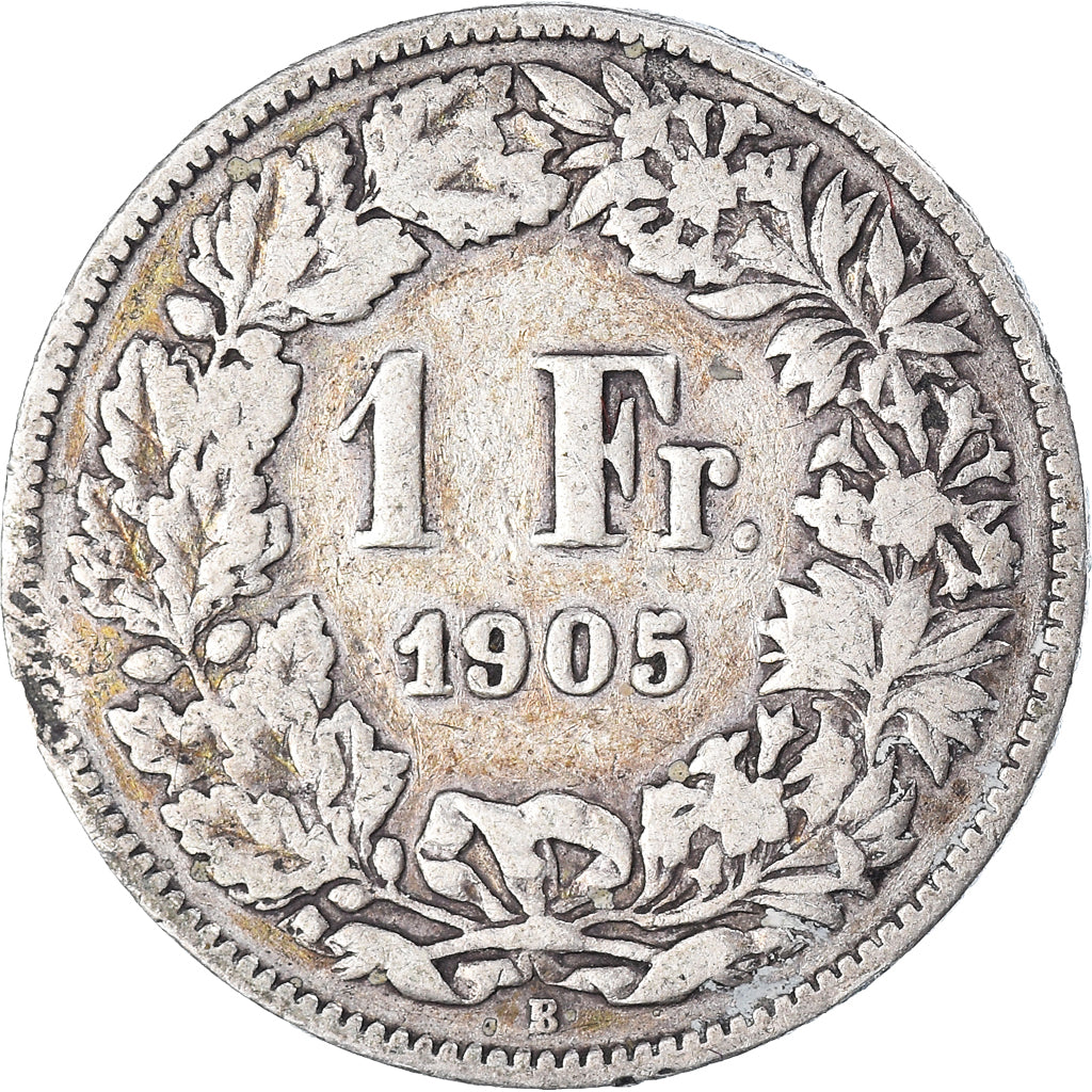 Coin, Switzerland, Franc, 1905, Bern, VF(20-25), Silver, KM:24