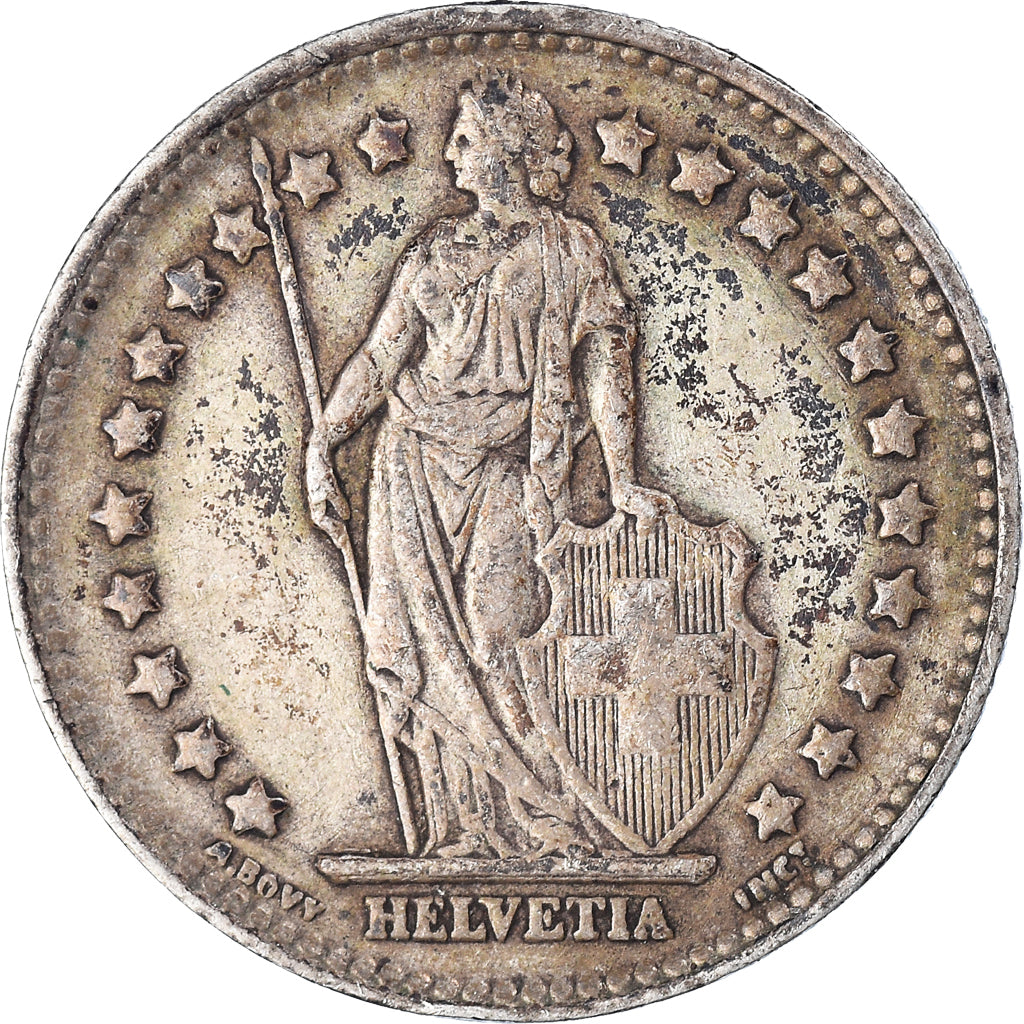 Coin, Switzerland, Franc, 1944, Bern, VF(30-35), Silver, KM:24