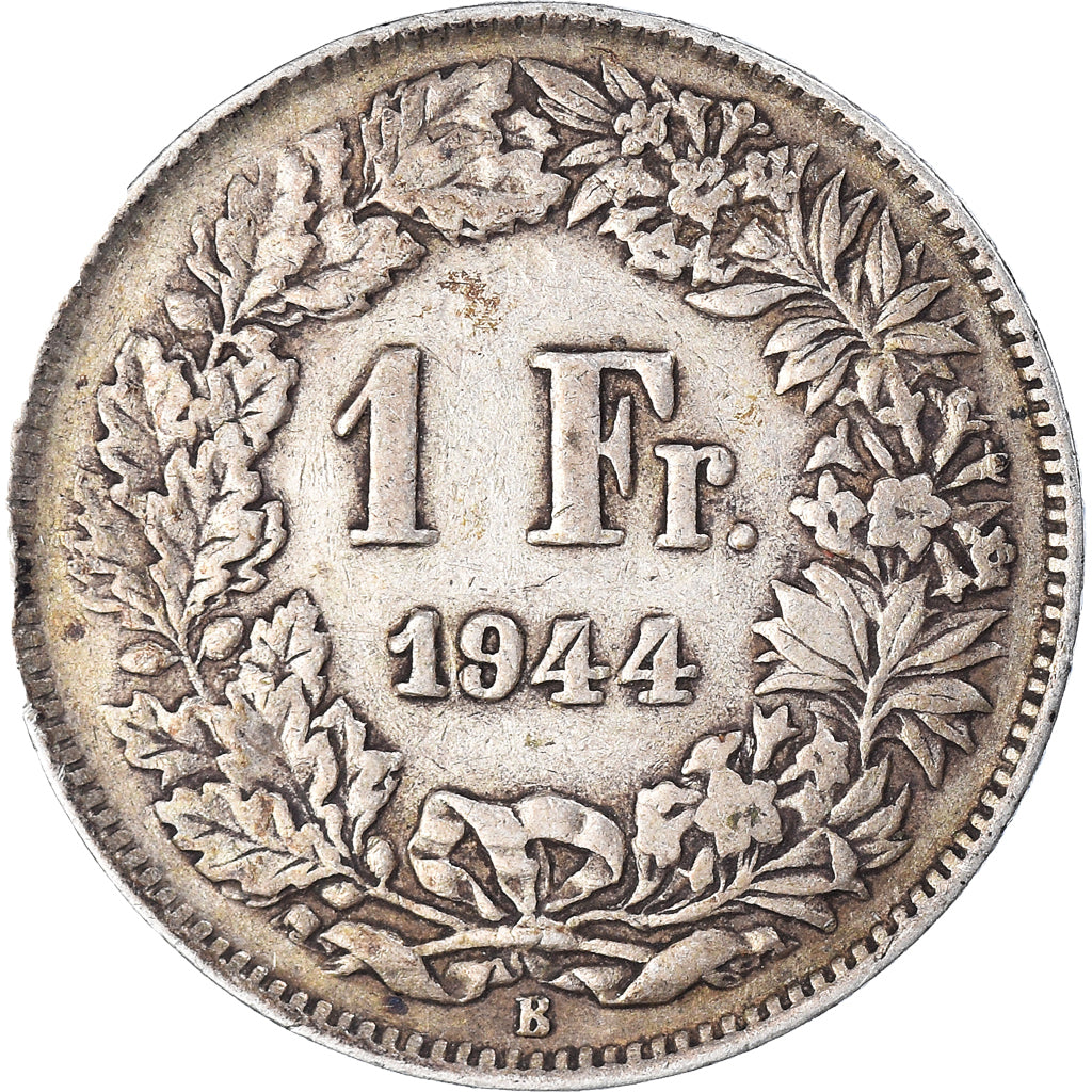 Coin, Switzerland, Franc, 1944, Bern, VF(30-35), Silver, KM:24