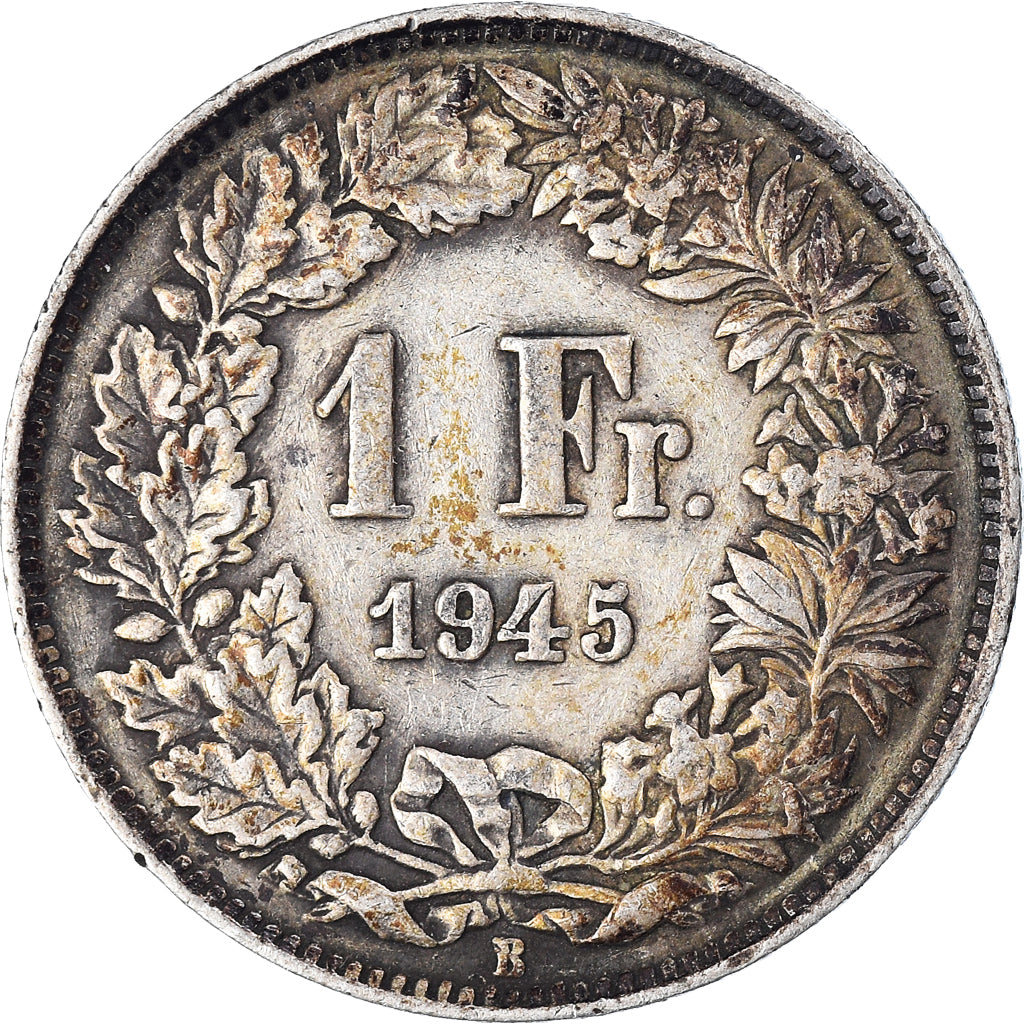 Coin, Switzerland, Franc, 1945, Bern, VF(30-35), Silver, KM:24