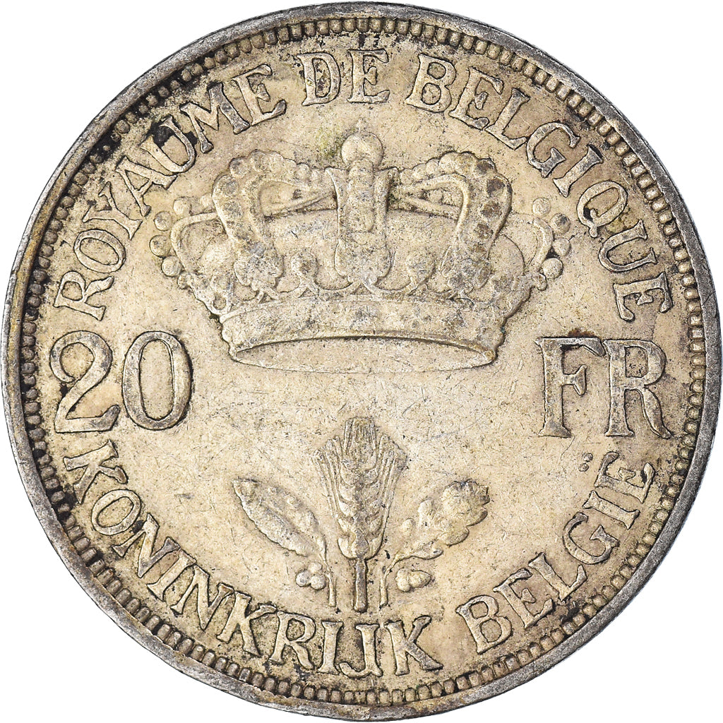 Coin, Belgium, Leopold III, 20 Francs, 20 Frank, 1934, Brussels, VF(30-35)