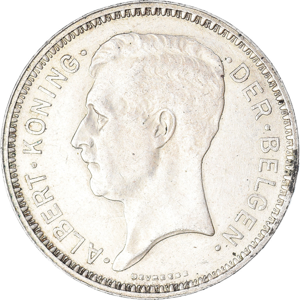 Moeda, Bélgica, Albert I, 20 Francs, 20 Frank, 1934, Brussels, AU(55-58)