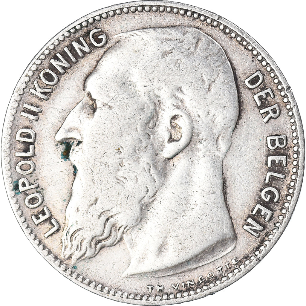 Coin, Belgium, Leopold II, Franc, 1909, Brussels, VF(30-35), Silver, KM:57.1
