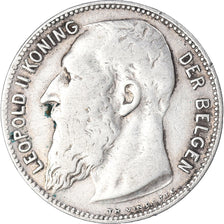Coin, Belgium, Leopold II, Franc, 1909, Brussels, VF(30-35), Silver, KM:57.1