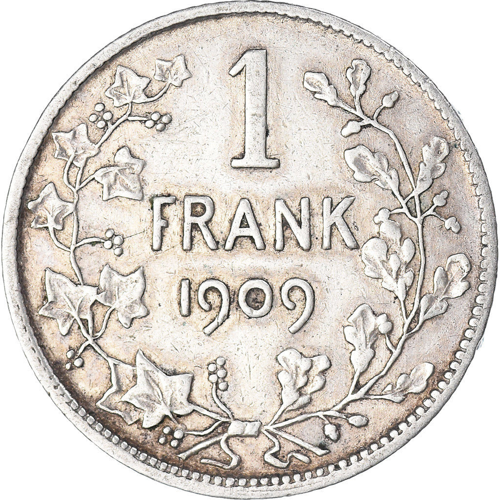Coin, Belgium, Leopold II, Franc, 1909, Brussels, VF(30-35), Silver, KM:57.1