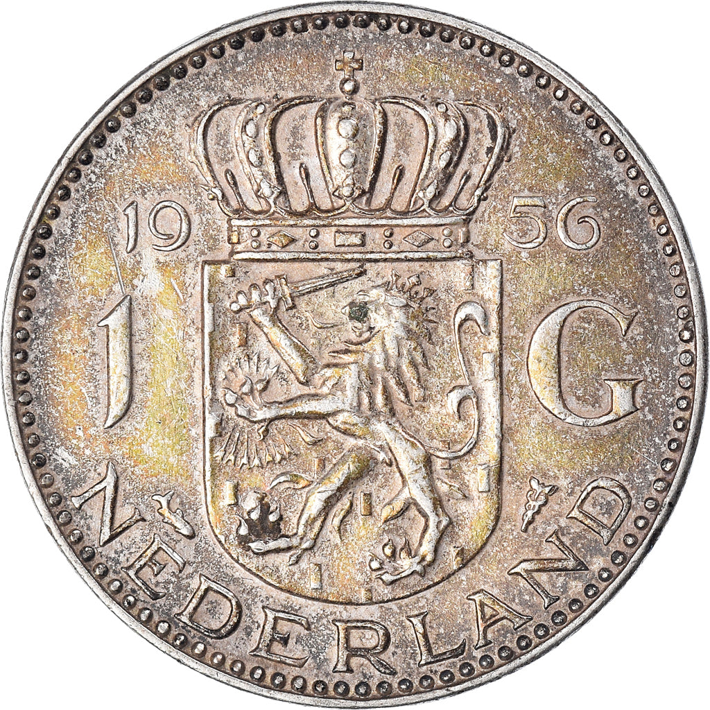 Münze, Niederlande, Juliana, Gulden, 1956, Utrecht, VZ, Silber, KM:184