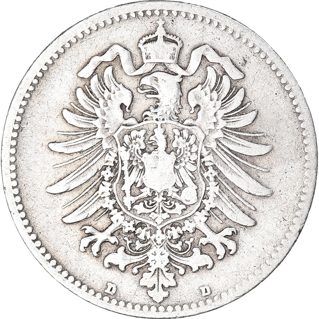 Coin, GERMANY - EMPIRE, Wilhelm I, Mark, 1881, Munich, VF(30-35), Silver, KM:7