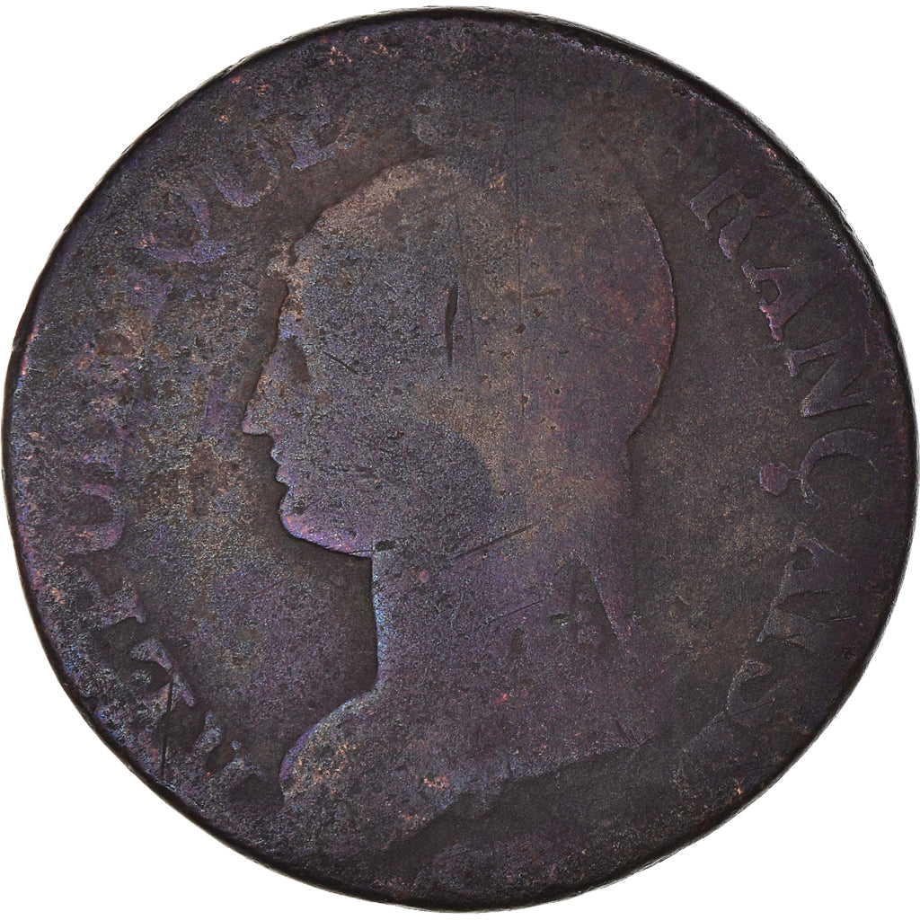 Moneta, Francja, Dupré, 5 Centimes, F(12-15), Miedź