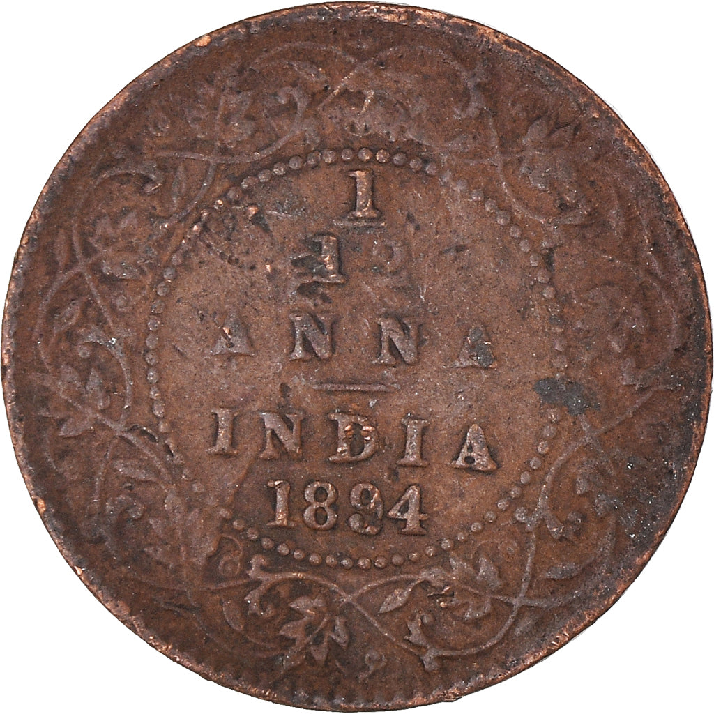 Munten, INDIA-BRITS, Victoria, 1/12 Anna, 1 Pie, 1894, Calcutta, FR+, Koper