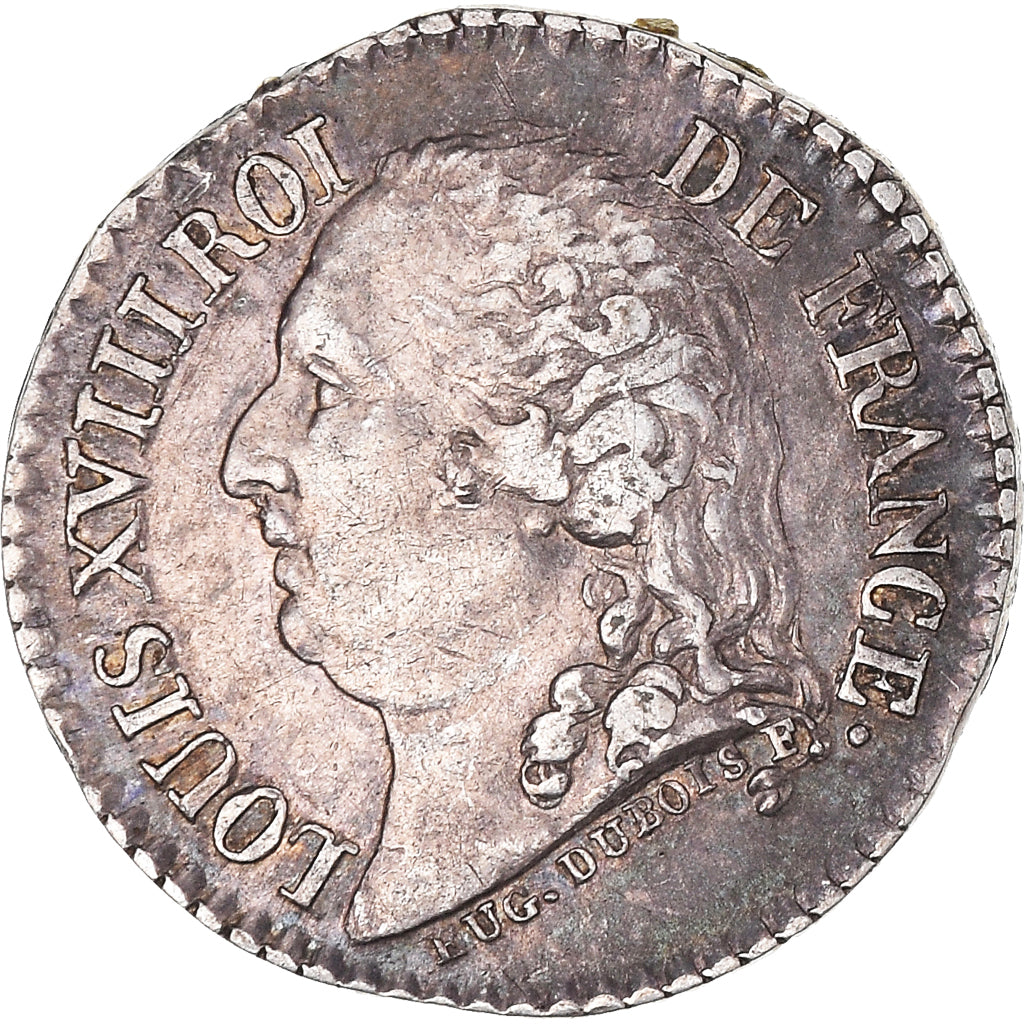 Francia, Quinaire, Louis XVIII, Louis XVIII et Henri IV, BB, Argento