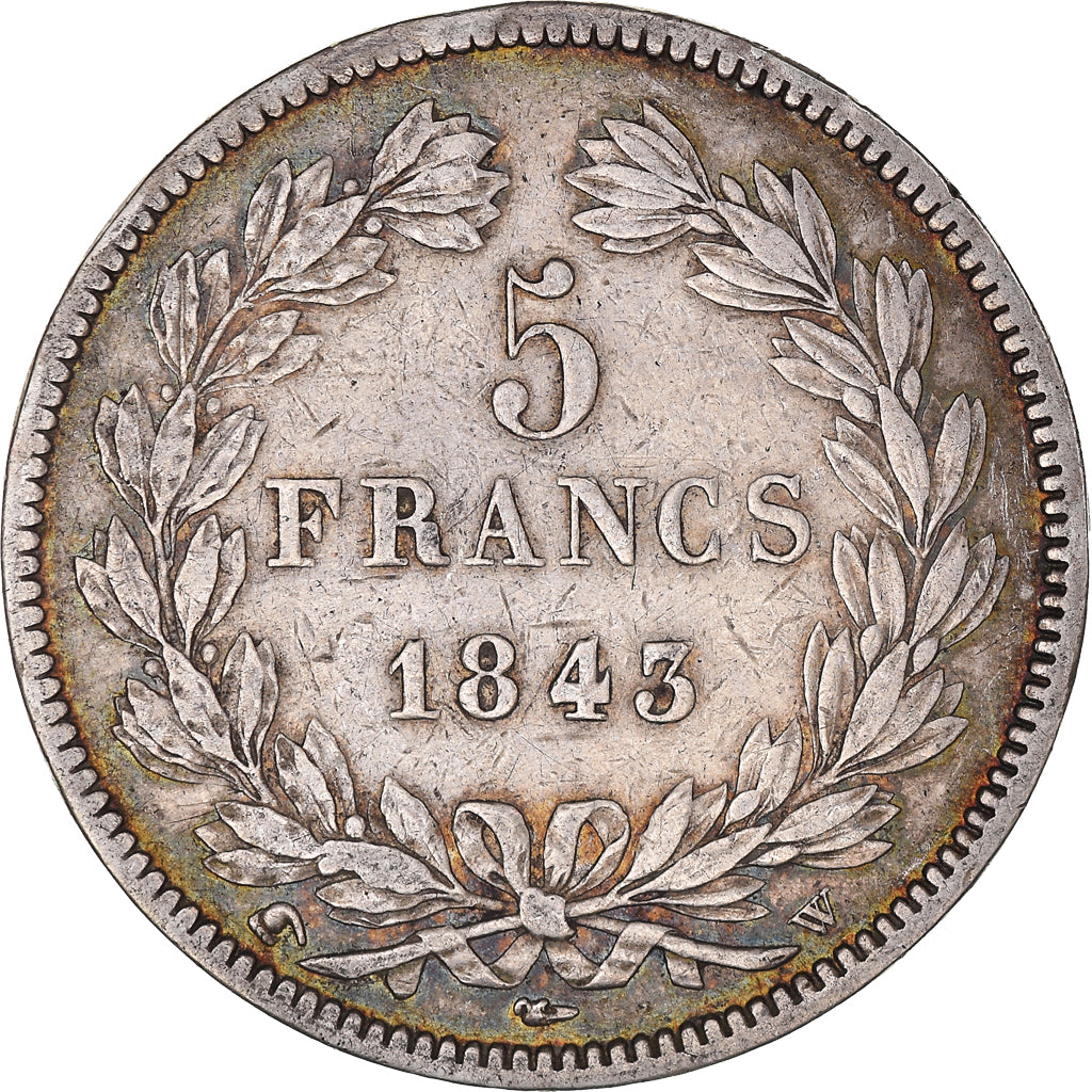Moneta, Francja, Louis-Philippe, 5 Francs, 1843, Lille, VF(30-35), Srebro