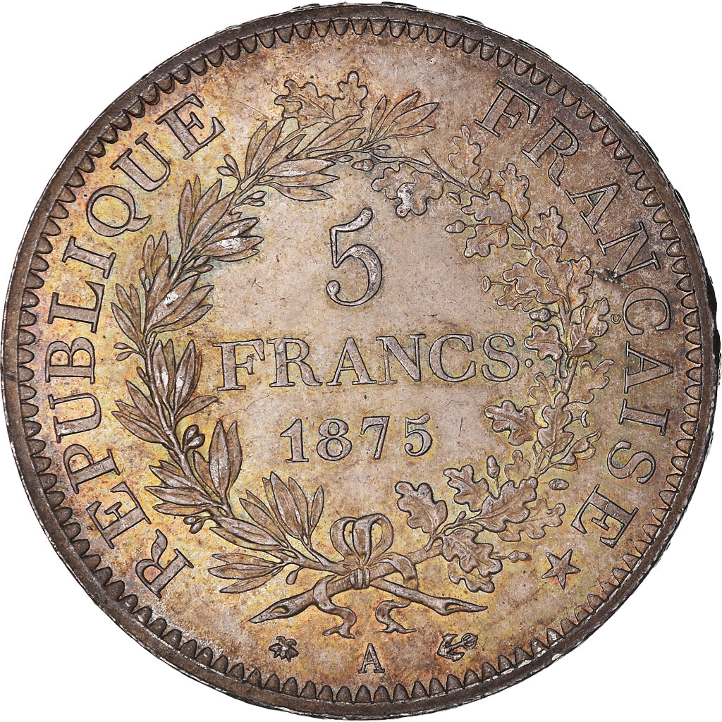 Coin, France, Hercule, 5 Francs, 1875, Paris, EF(40-45), Silver, KM:820.1