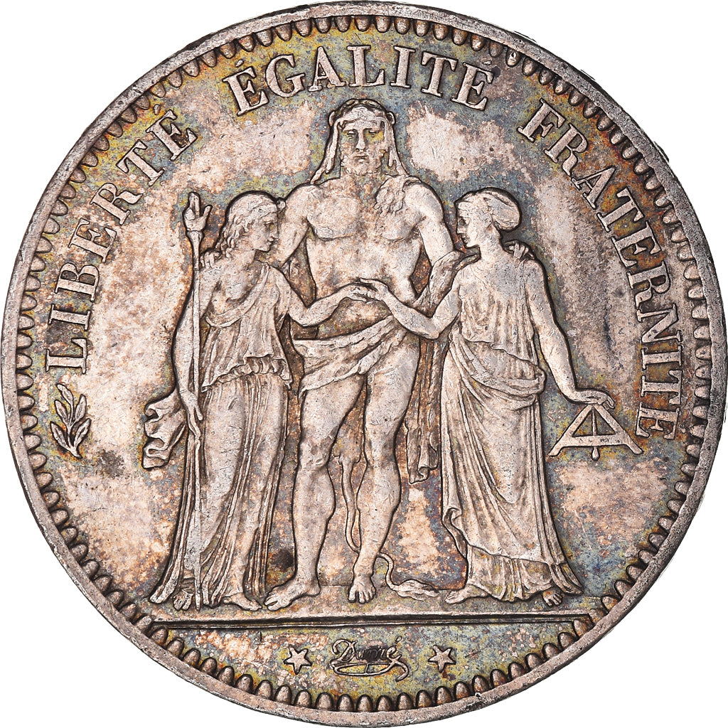 Munten, Frankrijk, Hercule, 5 Francs, 1876, Paris, ZF, Zilver, KM:820.1