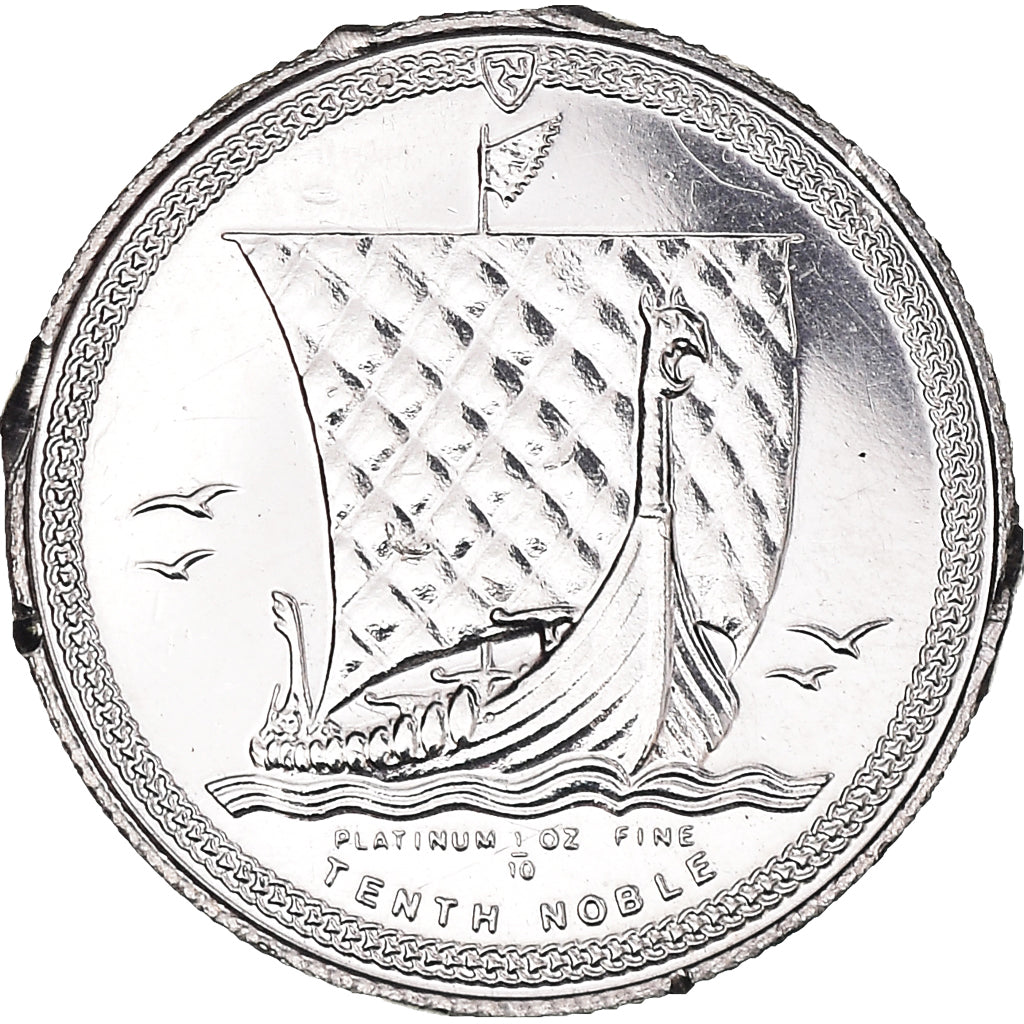 Munten, Eiland Man, Elizabeth II, 1/10 Noble, 1985, ZF+, Platinum, KM:153