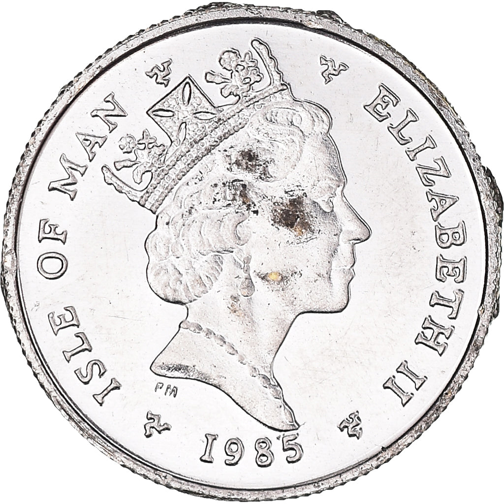 Munten, Eiland Man, Elizabeth II, 1/10 Noble, 1985, ZF+, Platinum, KM:153