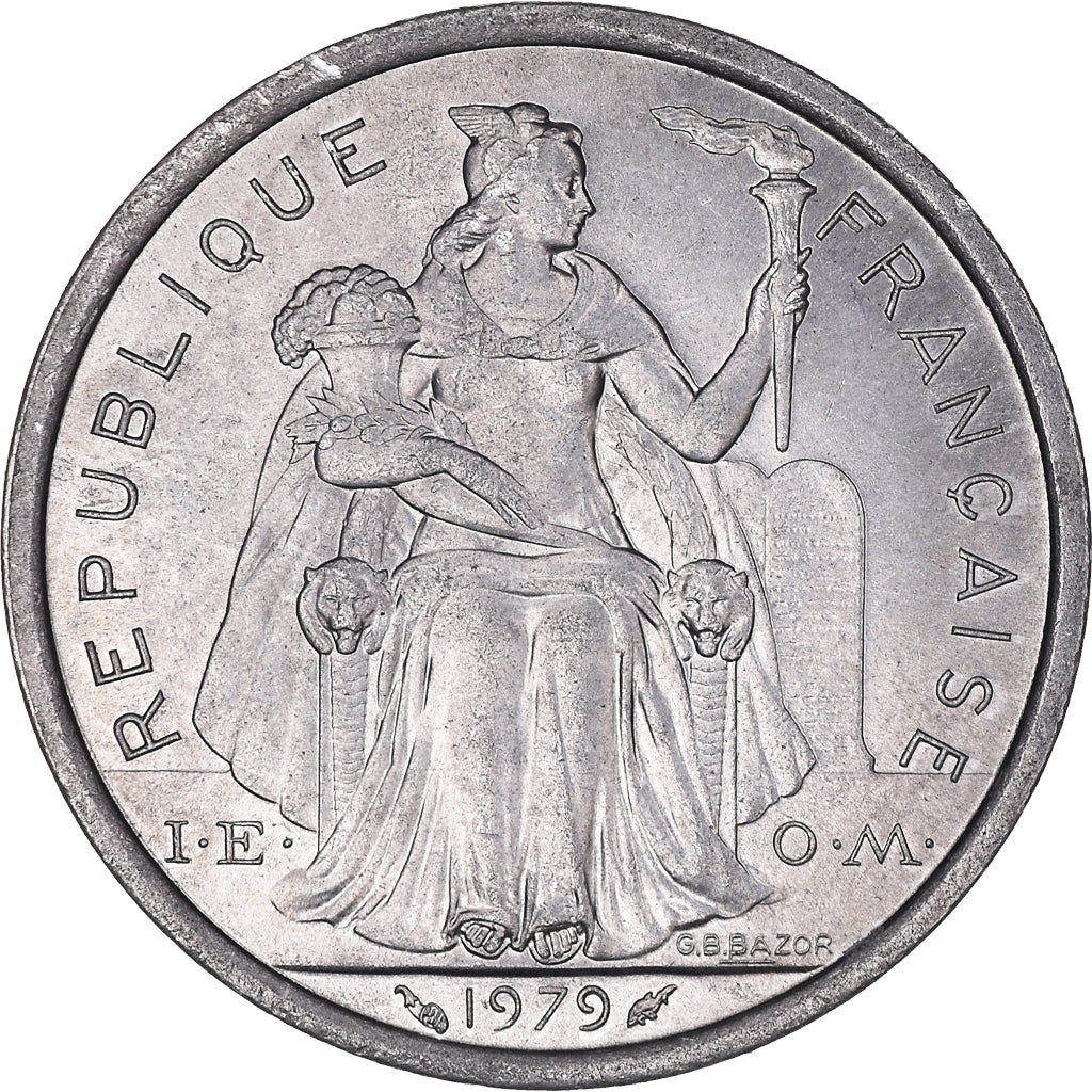 Münze, French Polynesia, 2 Francs, 1979, Paris, VZ+, Aluminium, KM:10