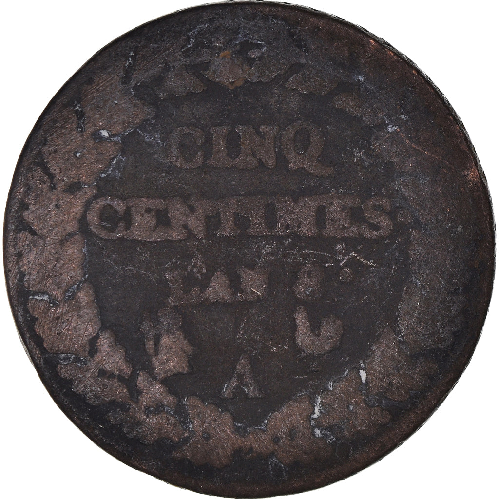 Moneta, Francja, Dupré, 5 Centimes, AN 8, Paris, VF(20-25), Brązowy, KM:640.1