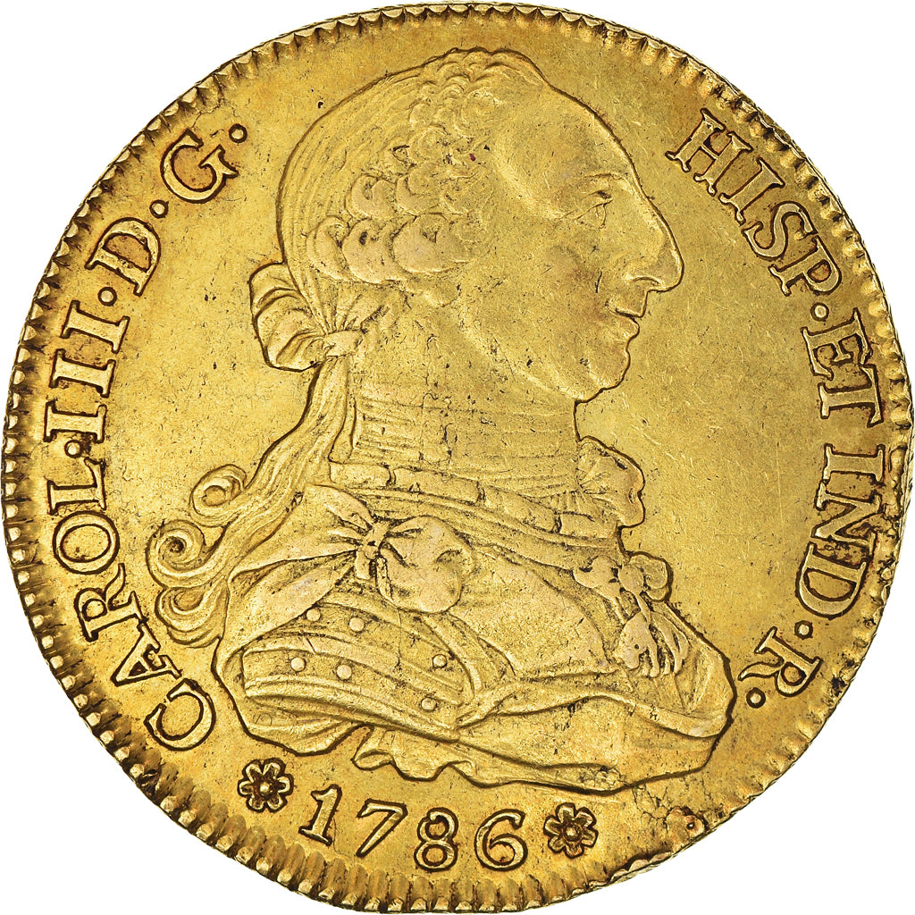 España, Charles III, 8 Escudos, 1786, Seville, Oro, MBC