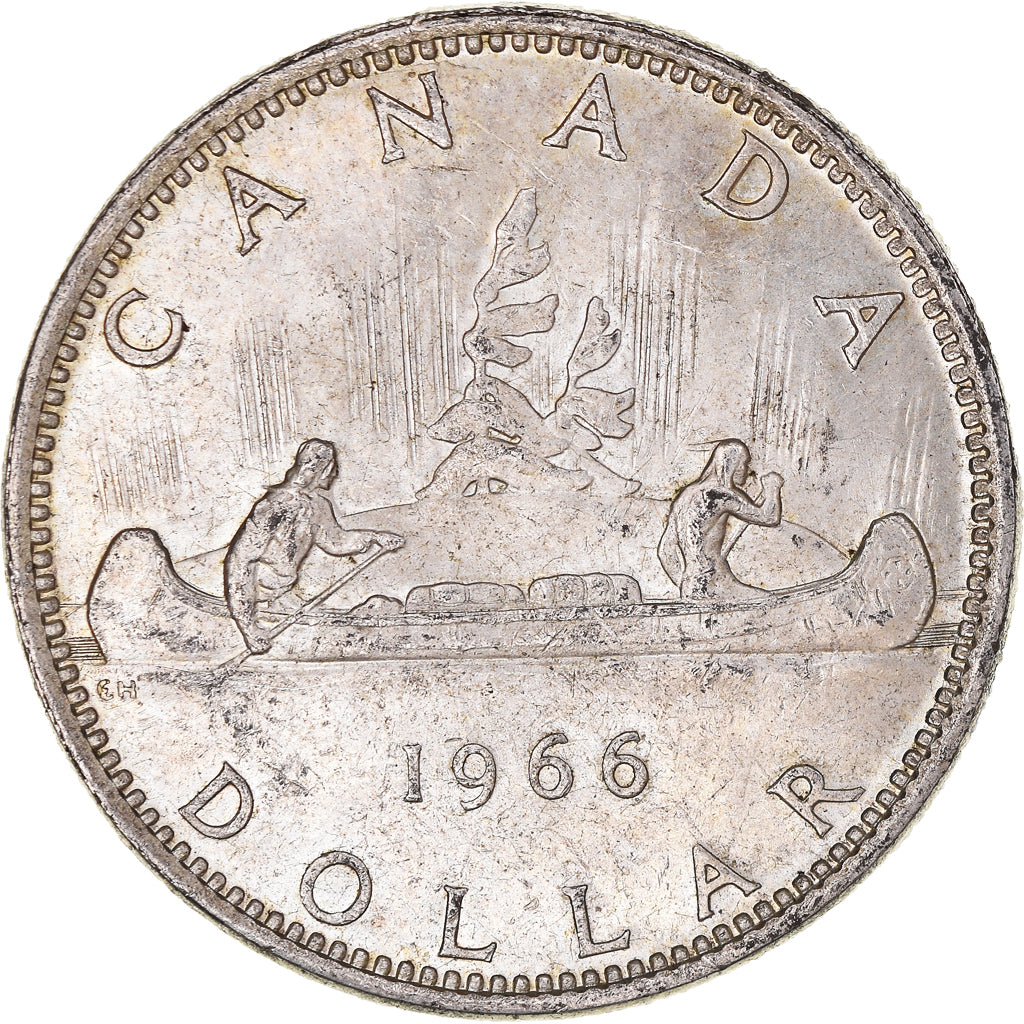 Moeda, Canadá, Elizabeth II, Dollar, 1966, Royal Canadian Mint, Ottawa
