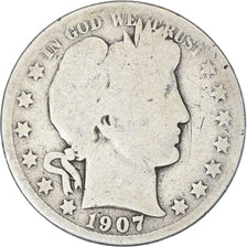 Coin, United States, Barber Half Dollar, Half Dollar, 1907, U.S. Mint, New