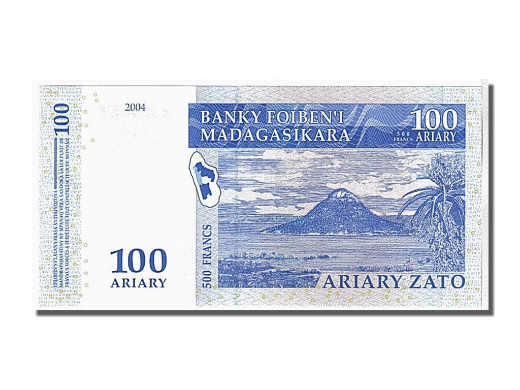 Banknote, Madagascar, 100 Ariary, 2004, KM:86b, UNC(65-70)